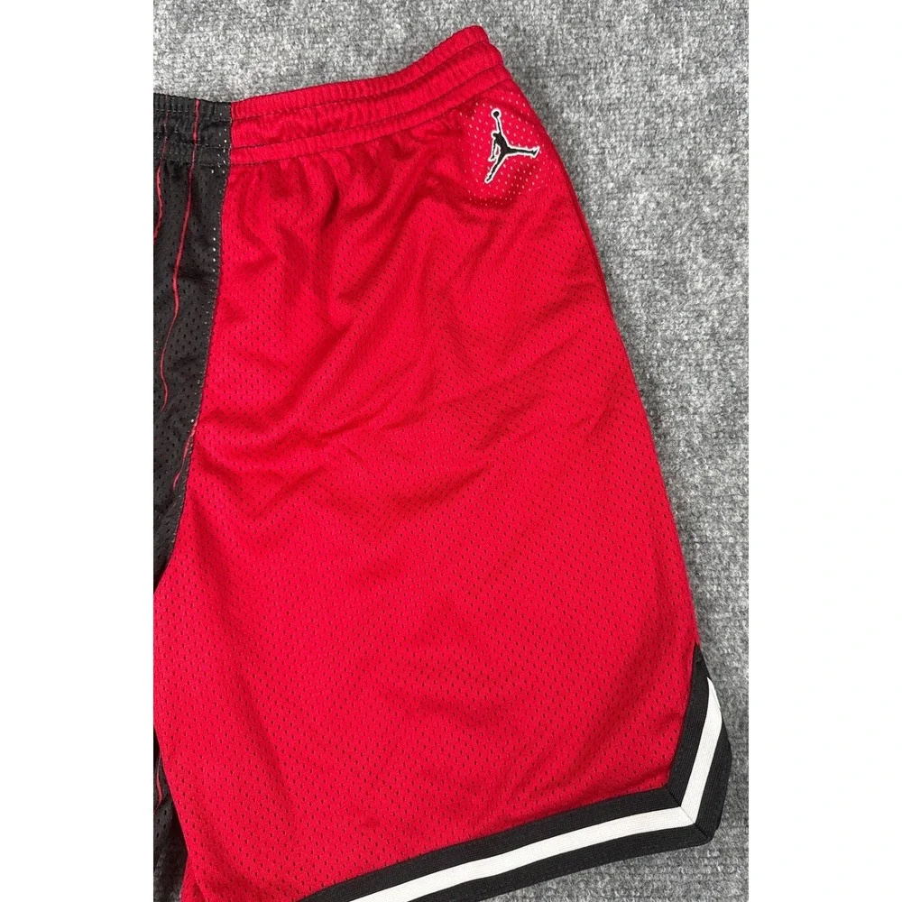 Jordan Boys 8-10Yrs Small Mesh Basketball Shorts Red Black Pinstripe NWT